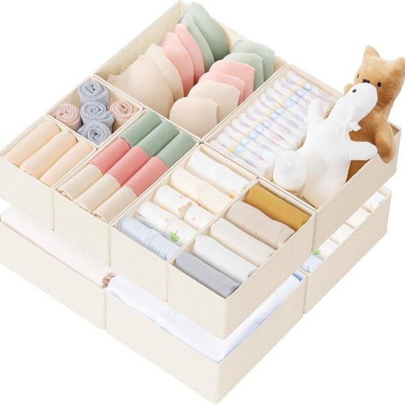 Drawer Organizer Clothes, 10 Pack Dresser Organizer for Baby Clothes, Underwear, - Picture 1 of 9
